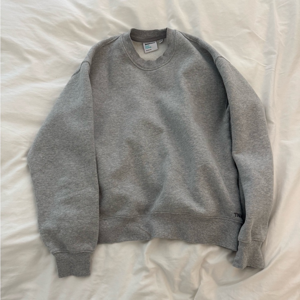 Aritzia COZY FLEECE PERFECT CREW SWEATSHIRT grey